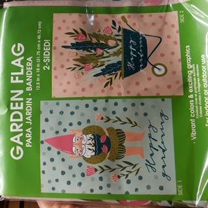 Garden flag. Double sided Happy Gardening